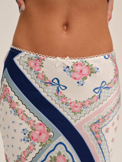 Summer Scarf Midi Skirt - Blue | For Love and Lemons