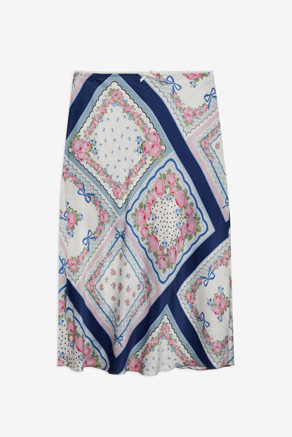 Summer Scarf Midi Skirt - Blue | For Love and Lemons