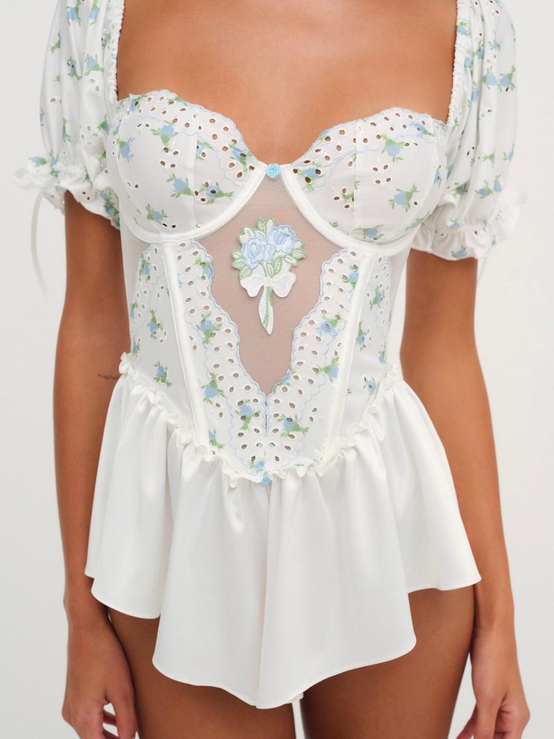 Budding Blossom Sleep Romper - White | For Love and Lemons