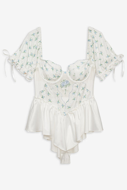 Budding Blossom Sleep Romper - White | For Love and Lemons