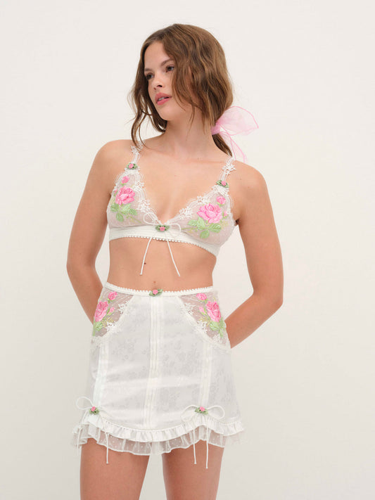 Heirloom Rose Slip Skirt - White | For Love and Lemons