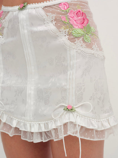 Heirloom Rose Slip Skirt - White | For Love and Lemons