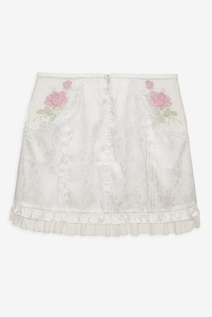 Heirloom Rose Slip Skirt - White | For Love and Lemons