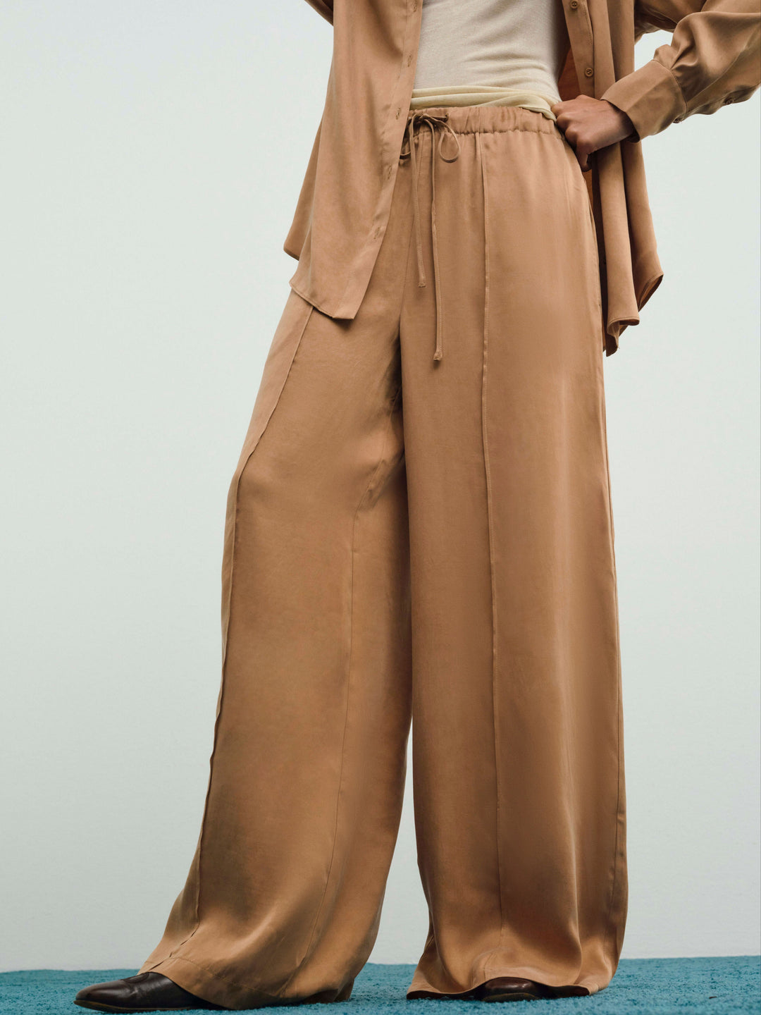 Clarabell Wide-Leg Pant - CAMEL | For Love and Lemons