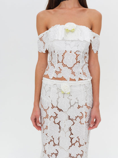 Claudia Maxi Skirt - White | For Love and Lemons