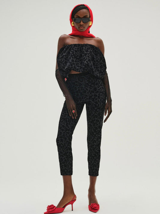 Midnight Velvet Capri Pant - Black | For Love and Lemons