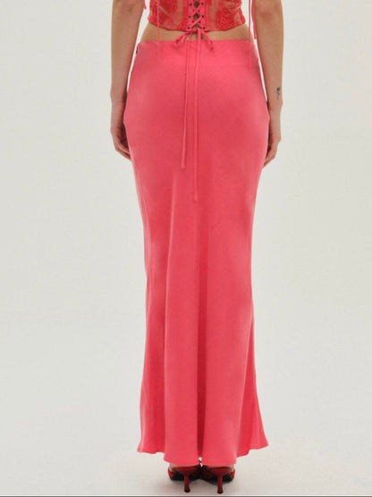 Lena Maxi Skirt - Red | For Love and Lemons