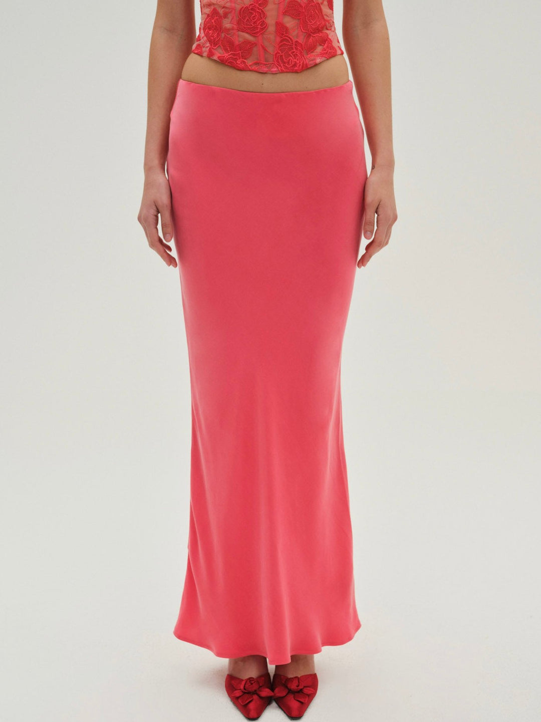 Lena Maxi Skirt - Red | For Love and Lemons