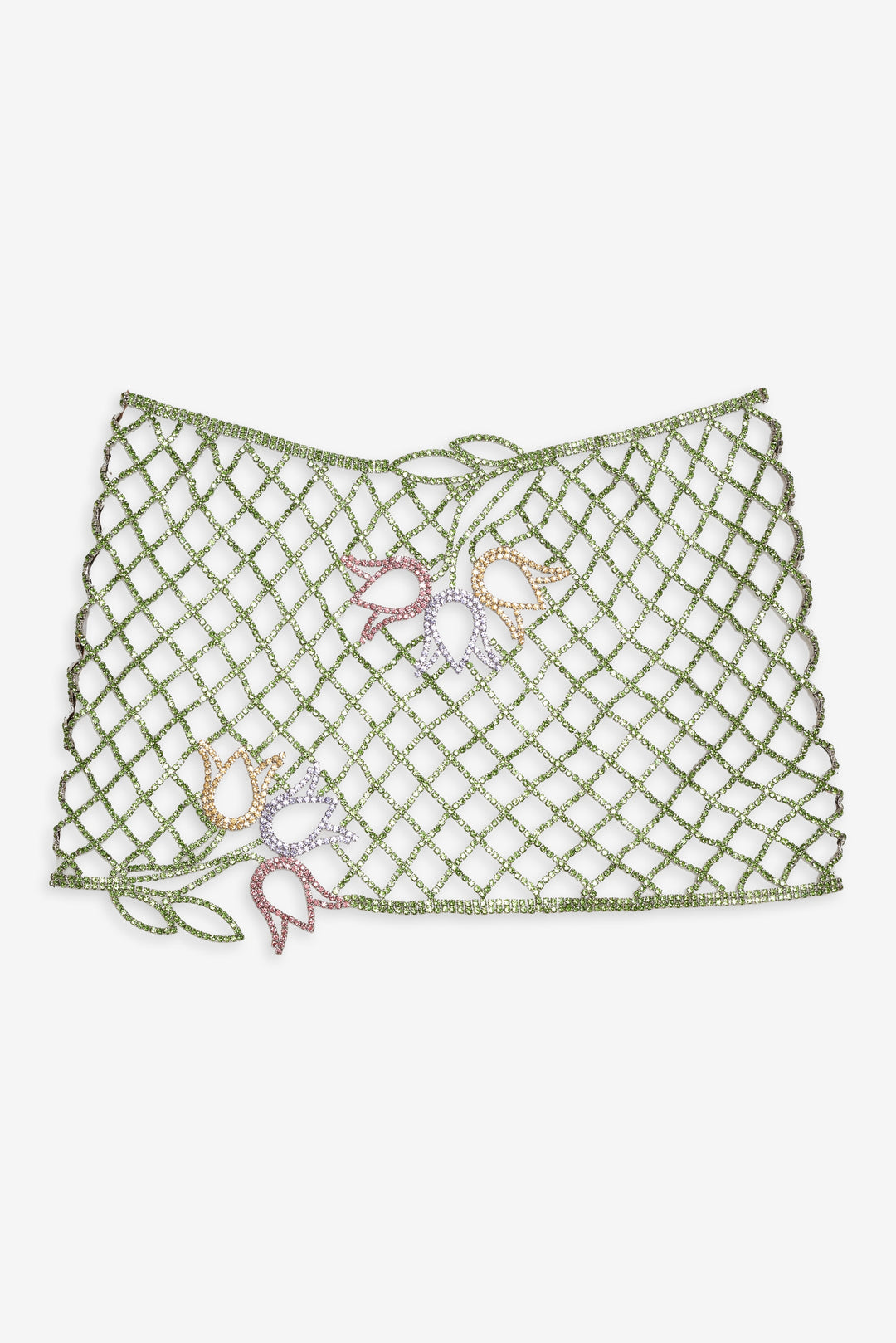Tulip Grid Rhinestone Skirt - Green | For Love and Lemons