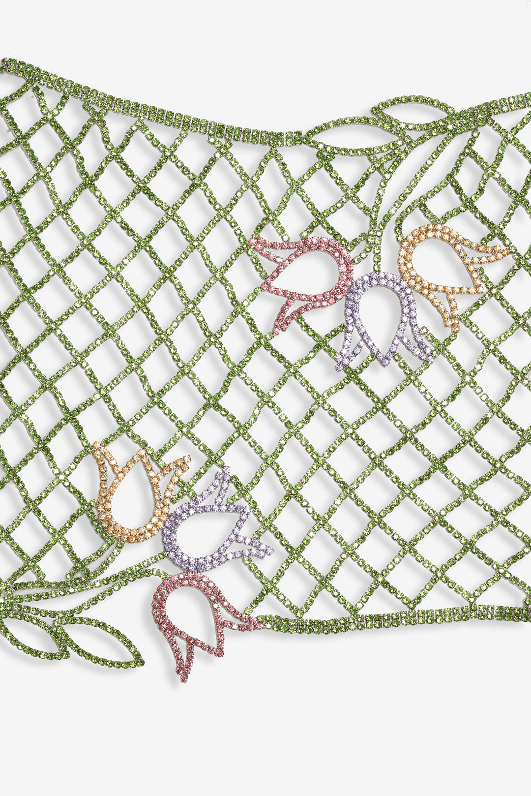 Tulip Grid Rhinestone Skirt - Green | For Love and Lemons