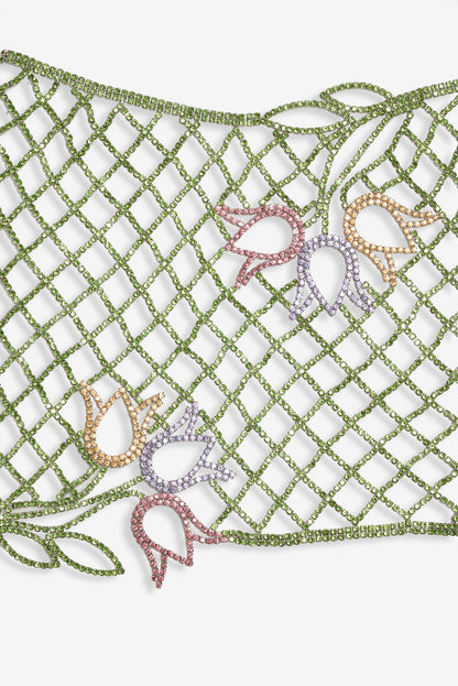 Tulip Grid Rhinestone Skirt - Green | For Love and Lemons