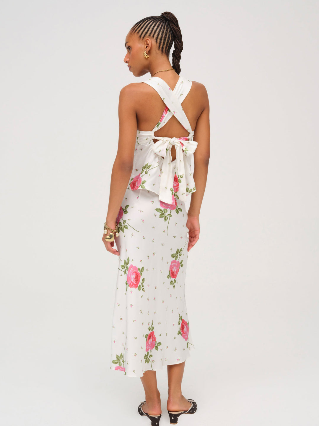 Rosebud Midi Skirt - White | For Love and Lemons