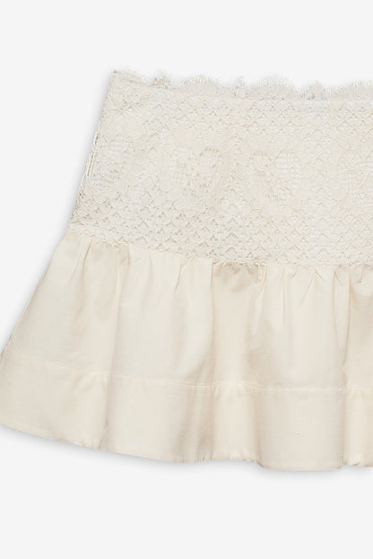 Doily Lace Mini Skirt - Cream | For Love and Lemons