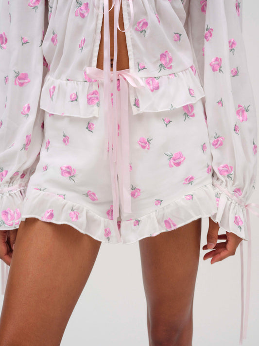 Fiona Floral Short - White | For Love and Lemons