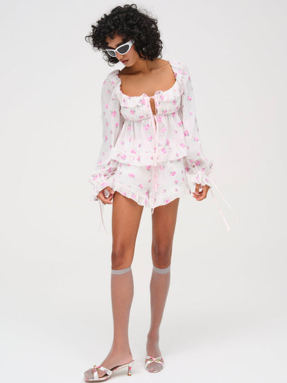 Fiona Floral Short - White | For Love and Lemons