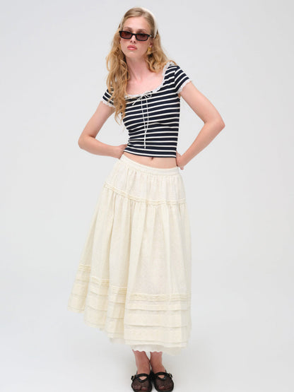 Eyelet Midi Skirt - White | For Love and Lemons
