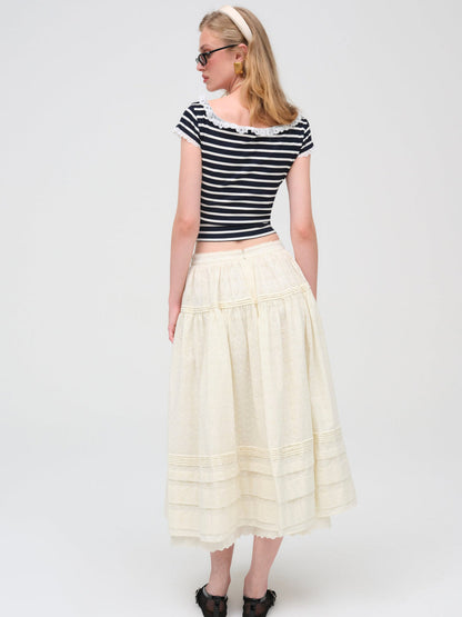 Eyelet Midi Skirt - White | For Love and Lemons