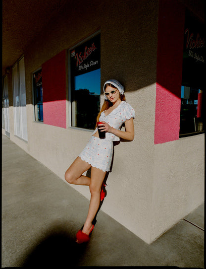 Livia Linen Mini Skirt - White | For Love and Lemons