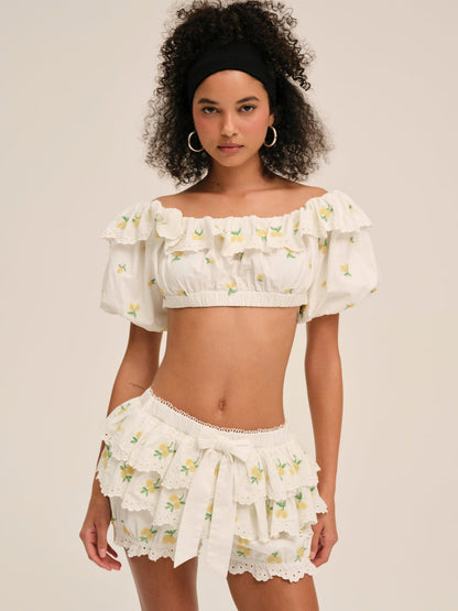 Lemon Spritz Bloomer - White | For Love and Lemons