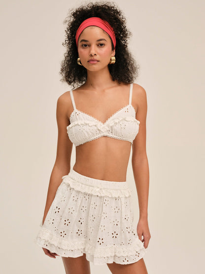 Dreamy Daisy Mini Skirt - White | For Love and Lemons