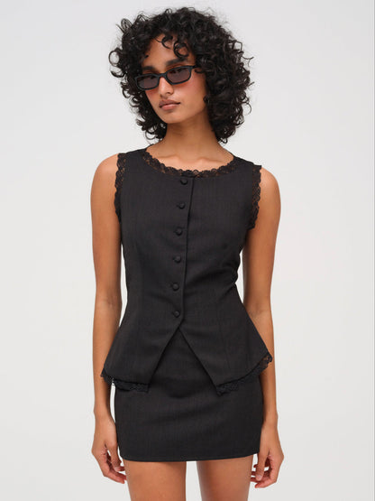 Shawna Mini Skirt - Black | For Love and Lemons