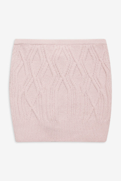 Chenille Cable Knit Mini Skirt - Pink | For Love and Lemons