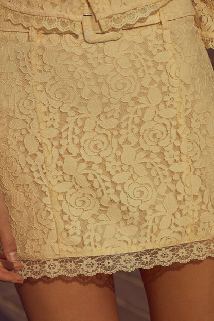 Lucy Lace Mini Skirt - Buttercream | For Love and Lemons