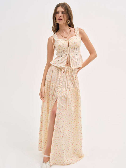 Tracy Maxi Skirt - Peach | For Love and Lemons
