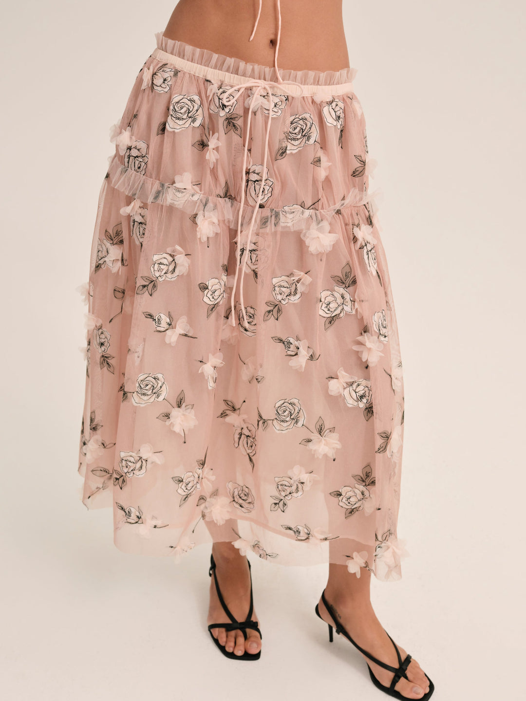 Blushing Rose Midi Skirt - Blush | For Love and Lemons