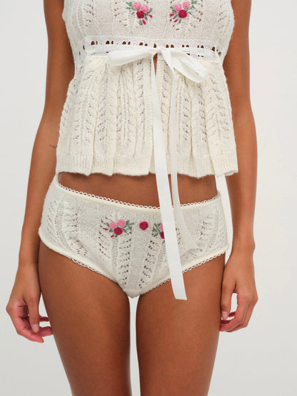 Nathalie Cheeky Panty - White | For Love and Lemons