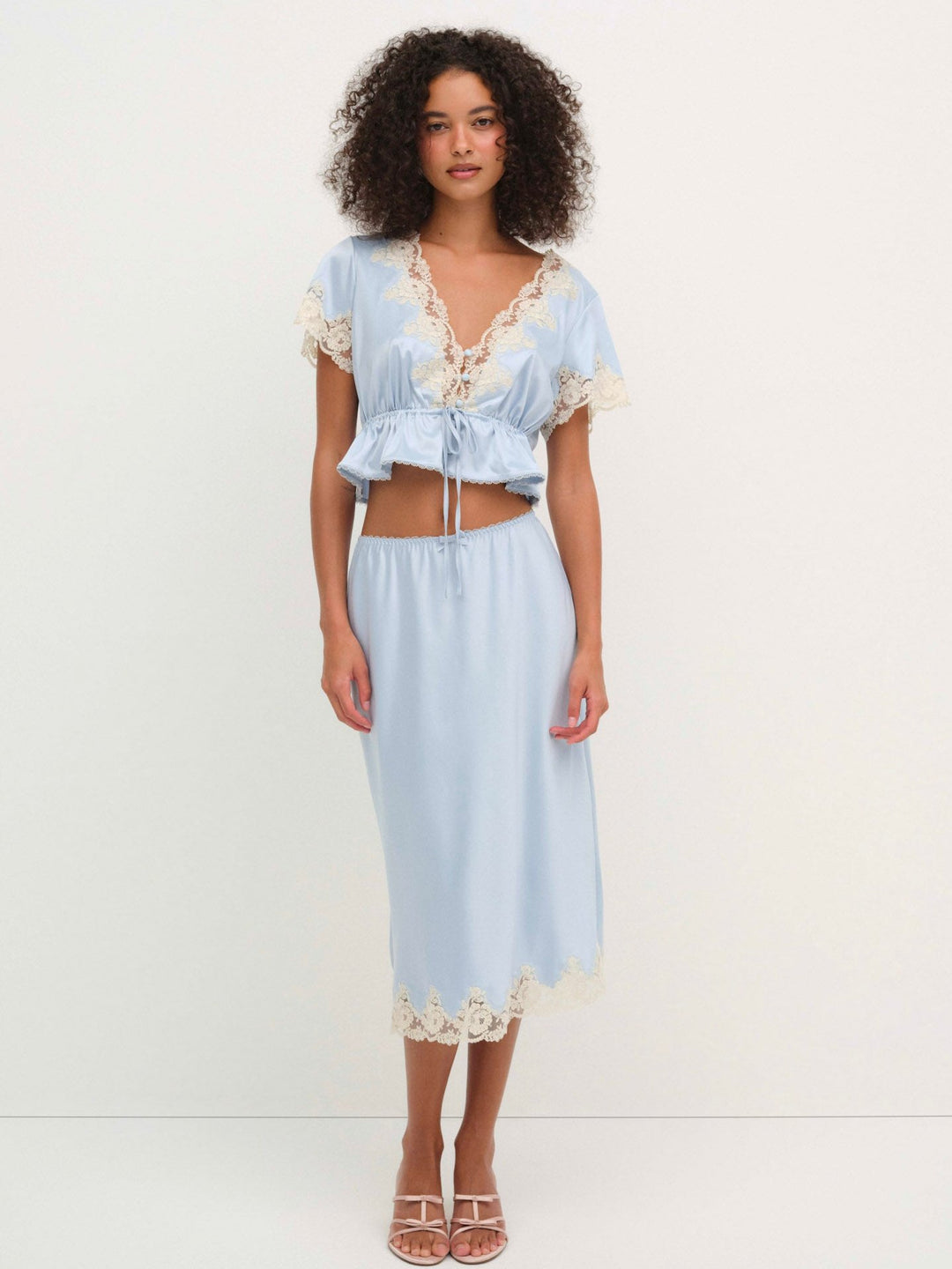Sweetheart Midi Skirt - Dusty Blue | For Love and Lemons
