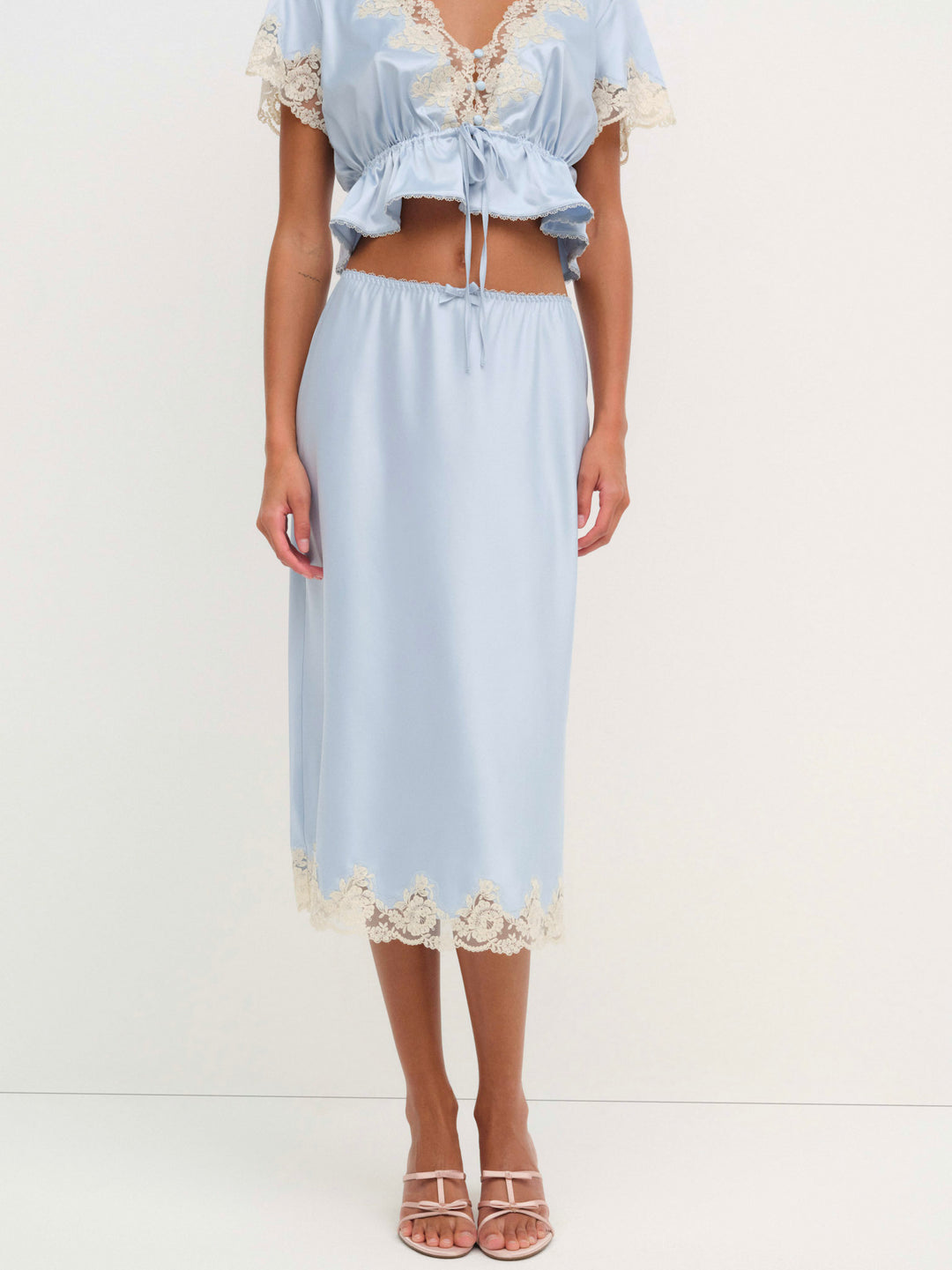Sweetheart Midi Skirt - Dusty Blue | For Love and Lemons