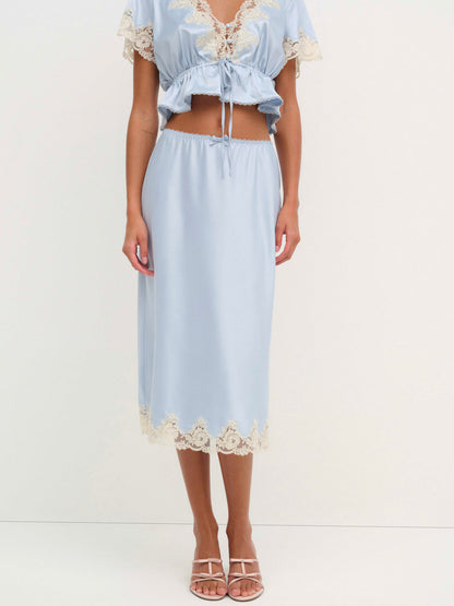 Sweetheart Midi Skirt - Dusty Blue | For Love and Lemons