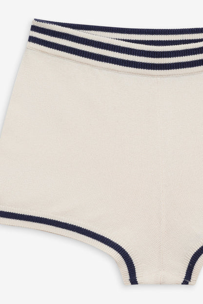 Simona Pointelle Striped Short - Navy | For Love and Lemons