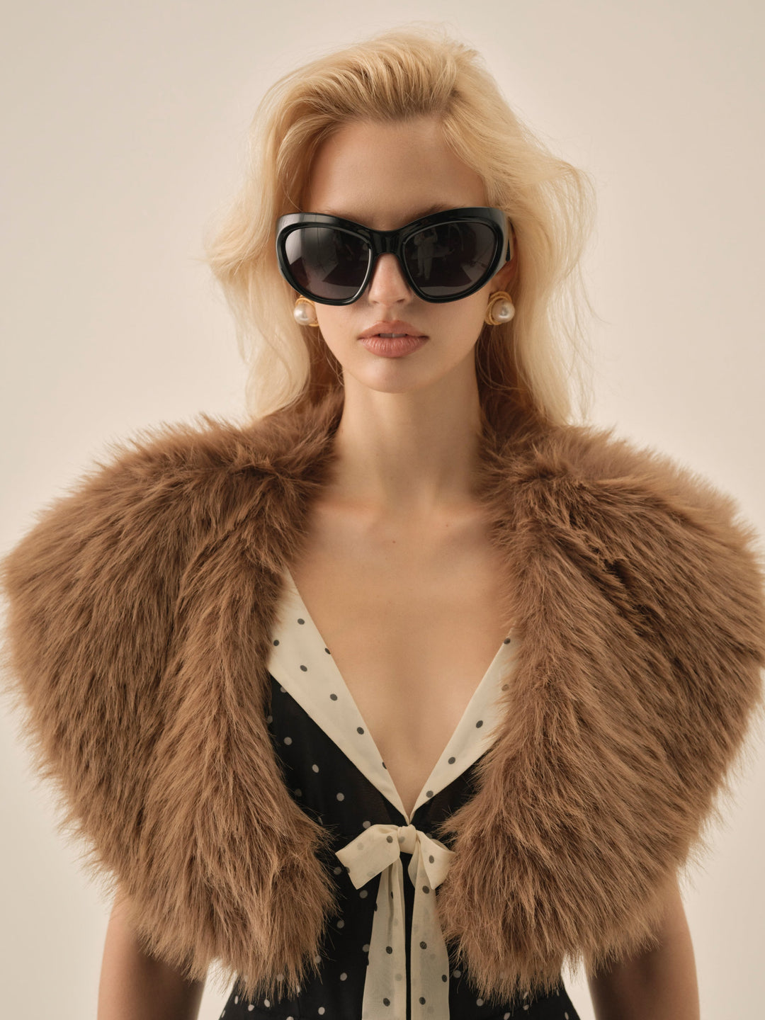 Warm Honey Faux Fur Stole  - Brown | For Love and Lemons