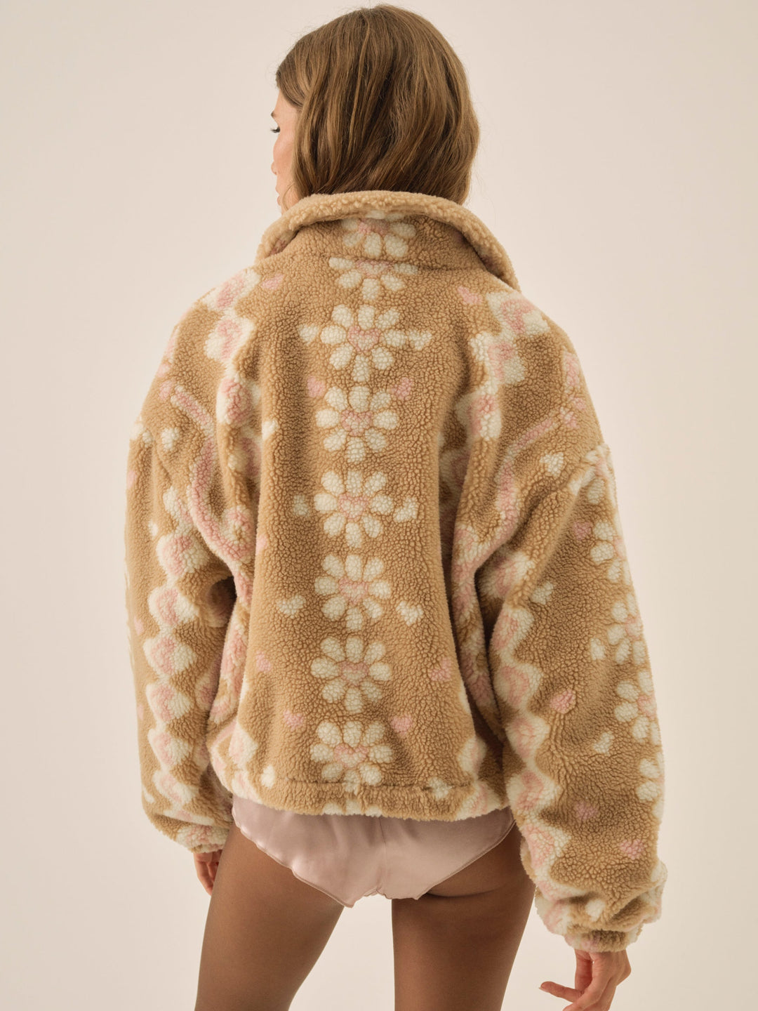 Betty Sherpa Zip Up - Pink | For Love and Lemons