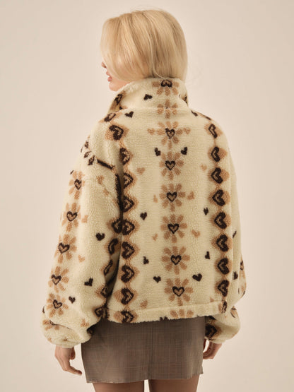 Betty Sherpa Zip Up - Brown | For Love and Lemons