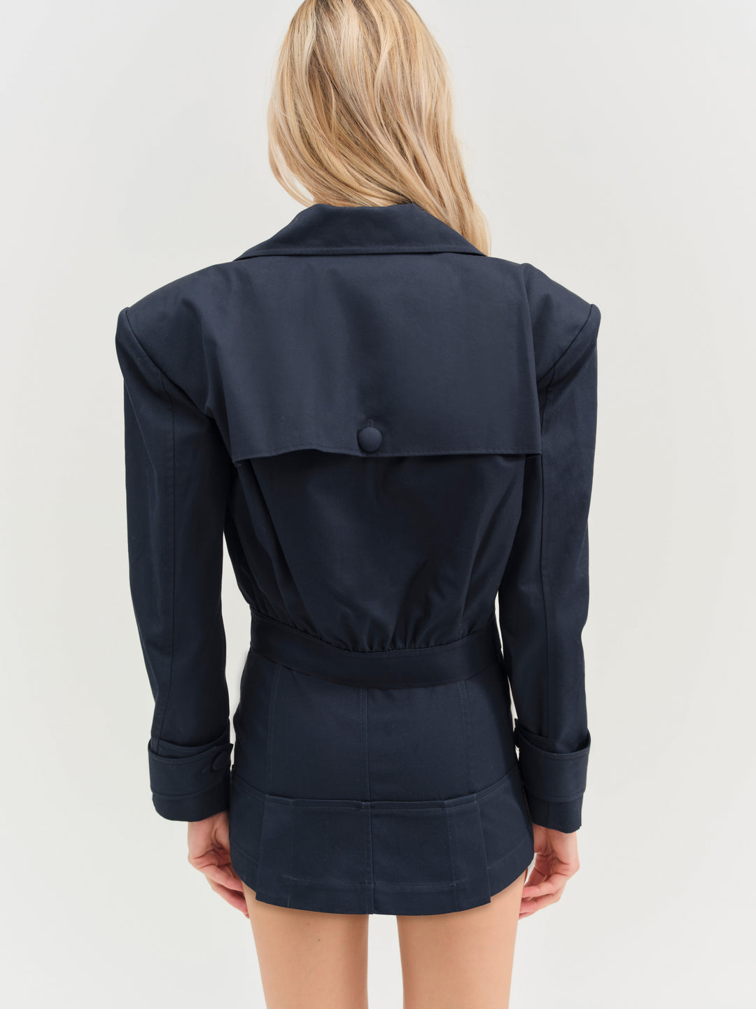 Cotton Twill Cropped Jacket - Navy | For Love and Lemons