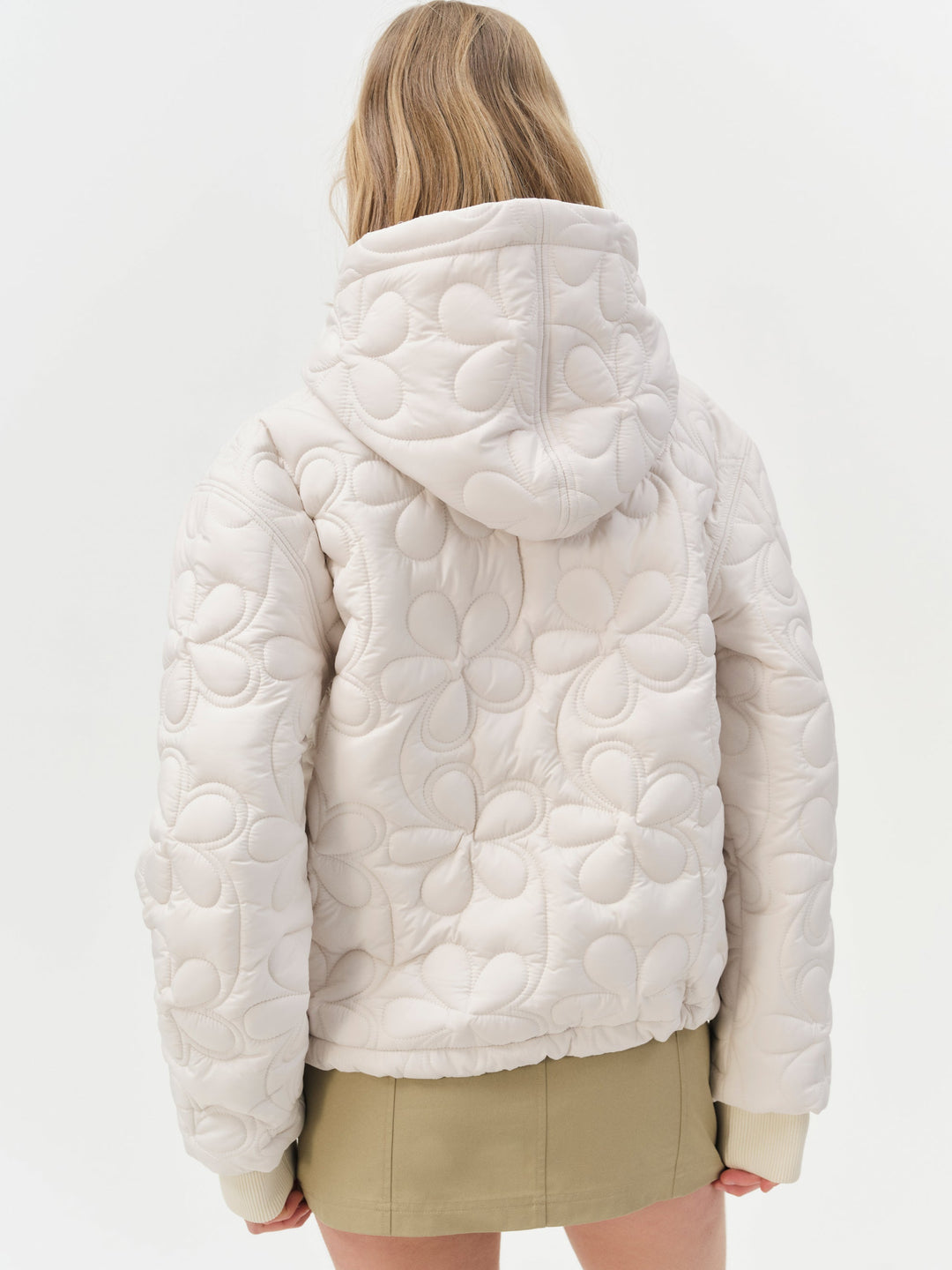 Isabel Quilted Puffer Jacket - Cream | For Love and Lemons