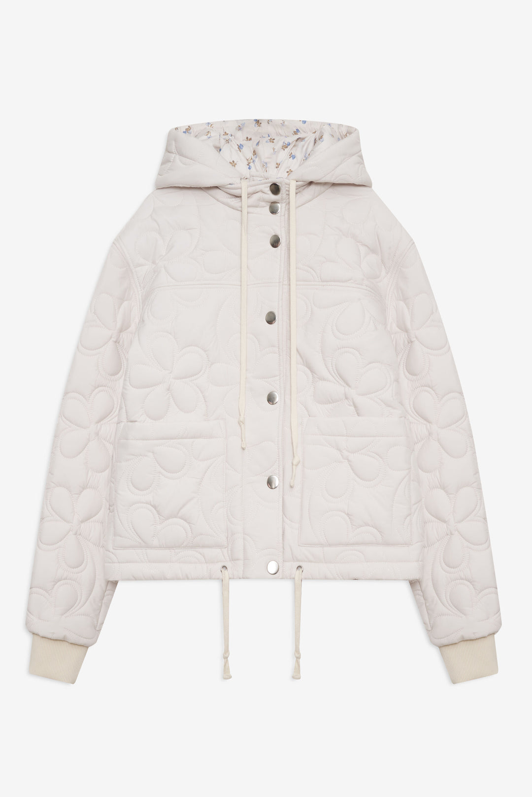 Isabel Quilted Puffer Jacket - Cream | For Love and Lemons