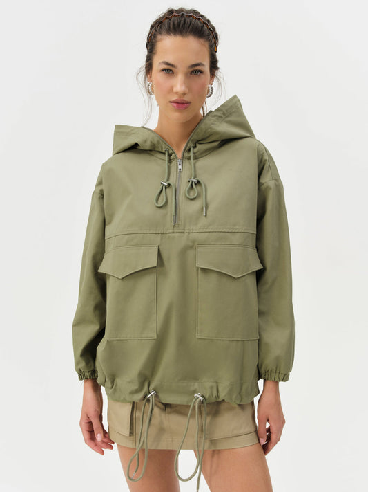 Alessia Pullover Jacket - Green | For Love and Lemons