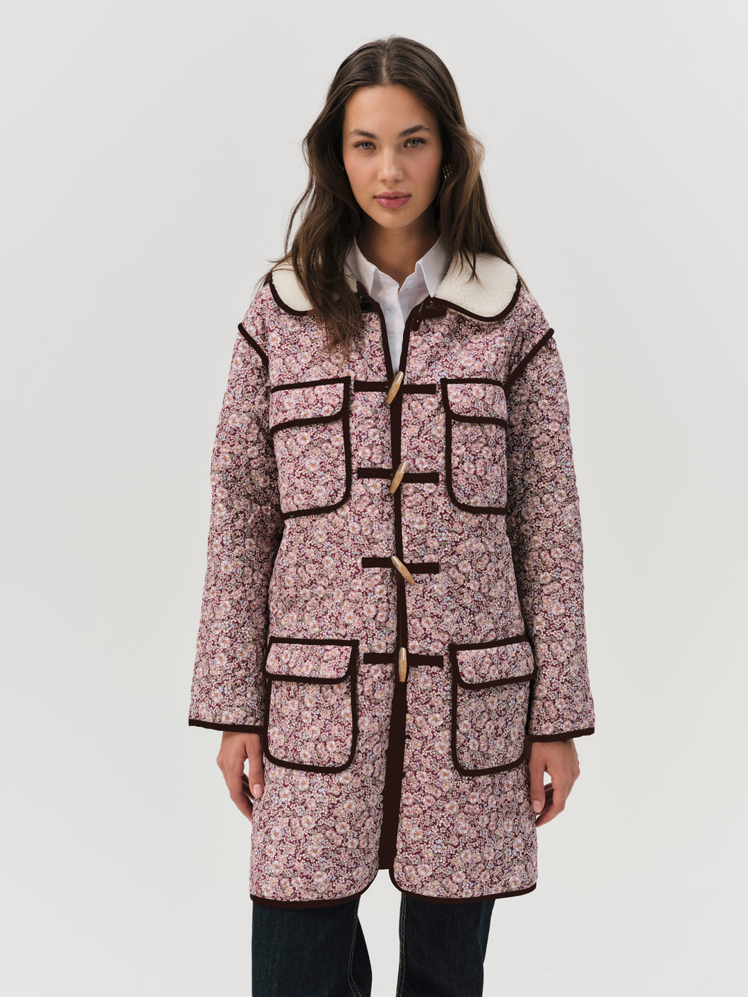 Marlene Floral Chore Coat - Purple | For Love and Lemons