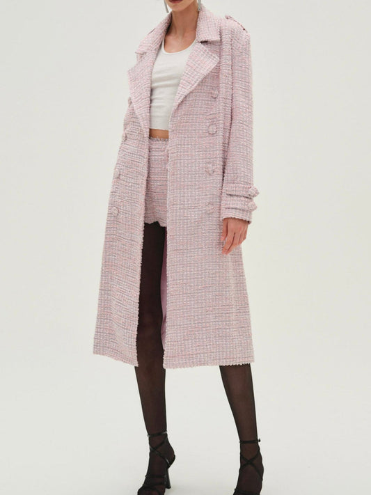 Strawberry Cream Tweed Coat - Pink | For Love and Lemons