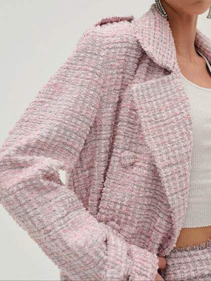 Strawberry Cream Tweed Coat - Pink | For Love and Lemons