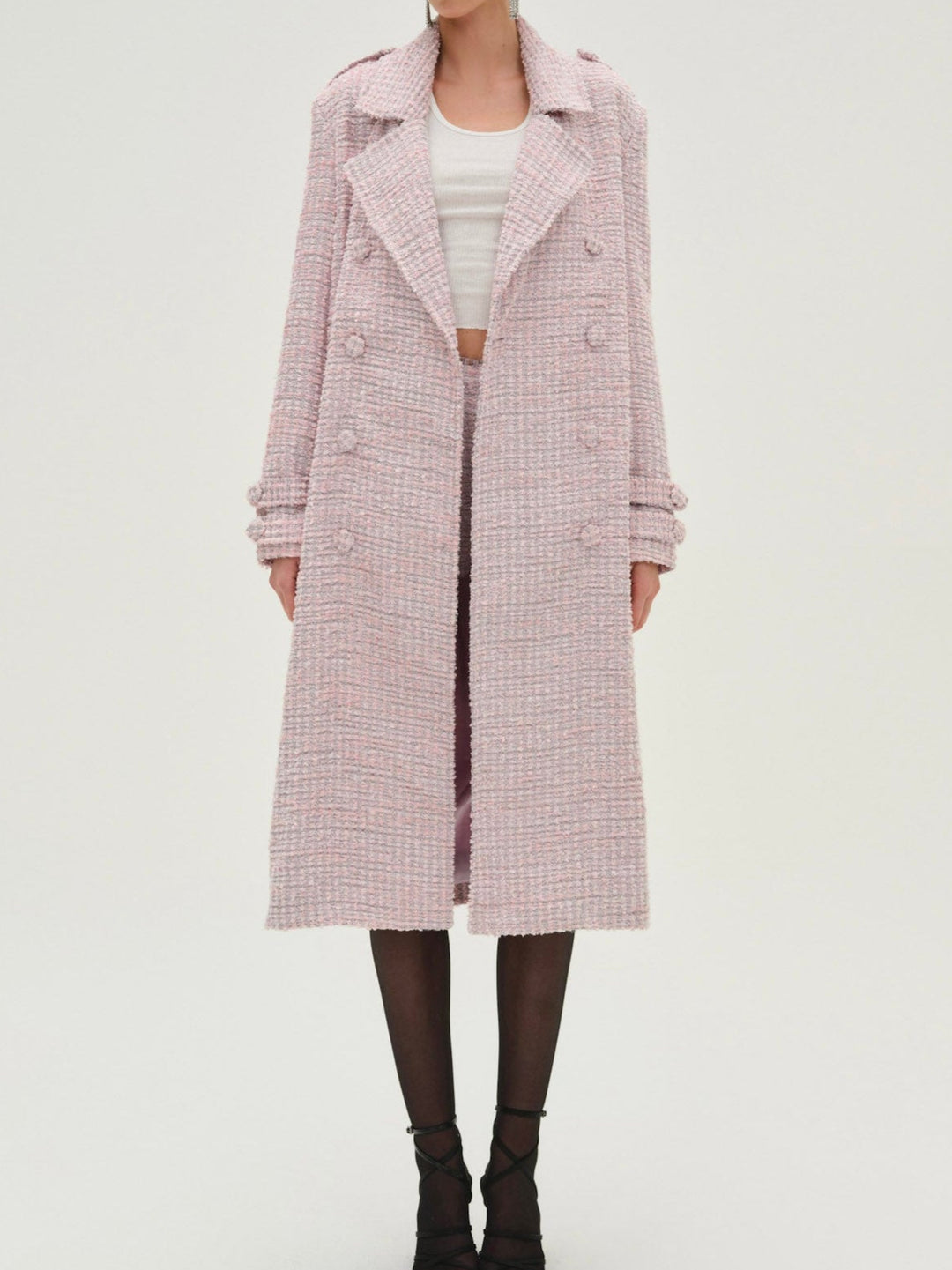 Strawberry Cream Tweed Coat - Pink | For Love and Lemons