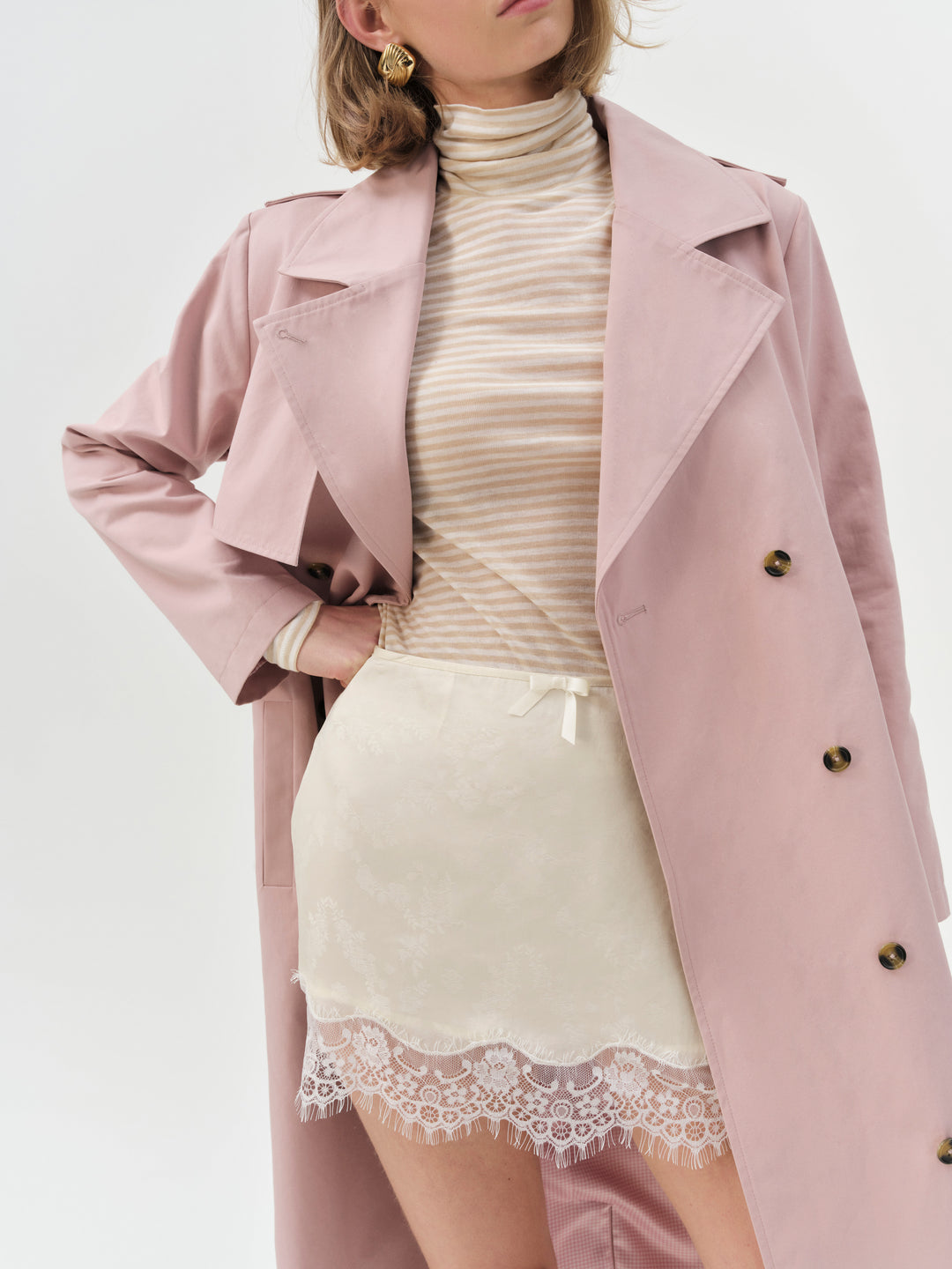 Reese Trench Coat - Mauve | For Love and Lemons