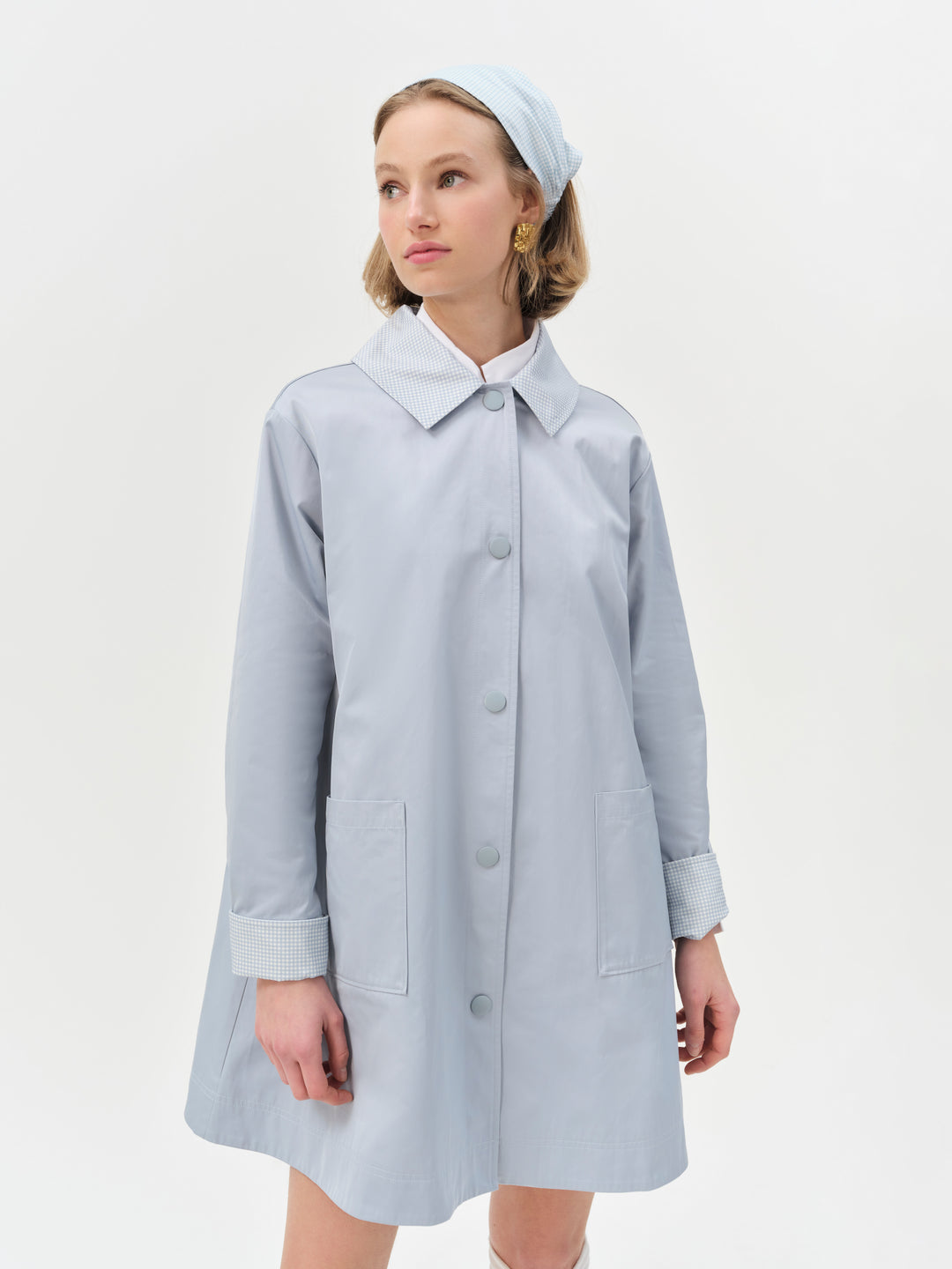 Leslie Button-Up Jacket - Blue | For Love and Lemons