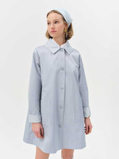Leslie Button-Up Jacket - Blue | For Love and Lemons
