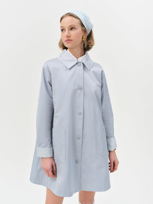Leslie Button-Up Jacket - Blue | For Love and Lemons