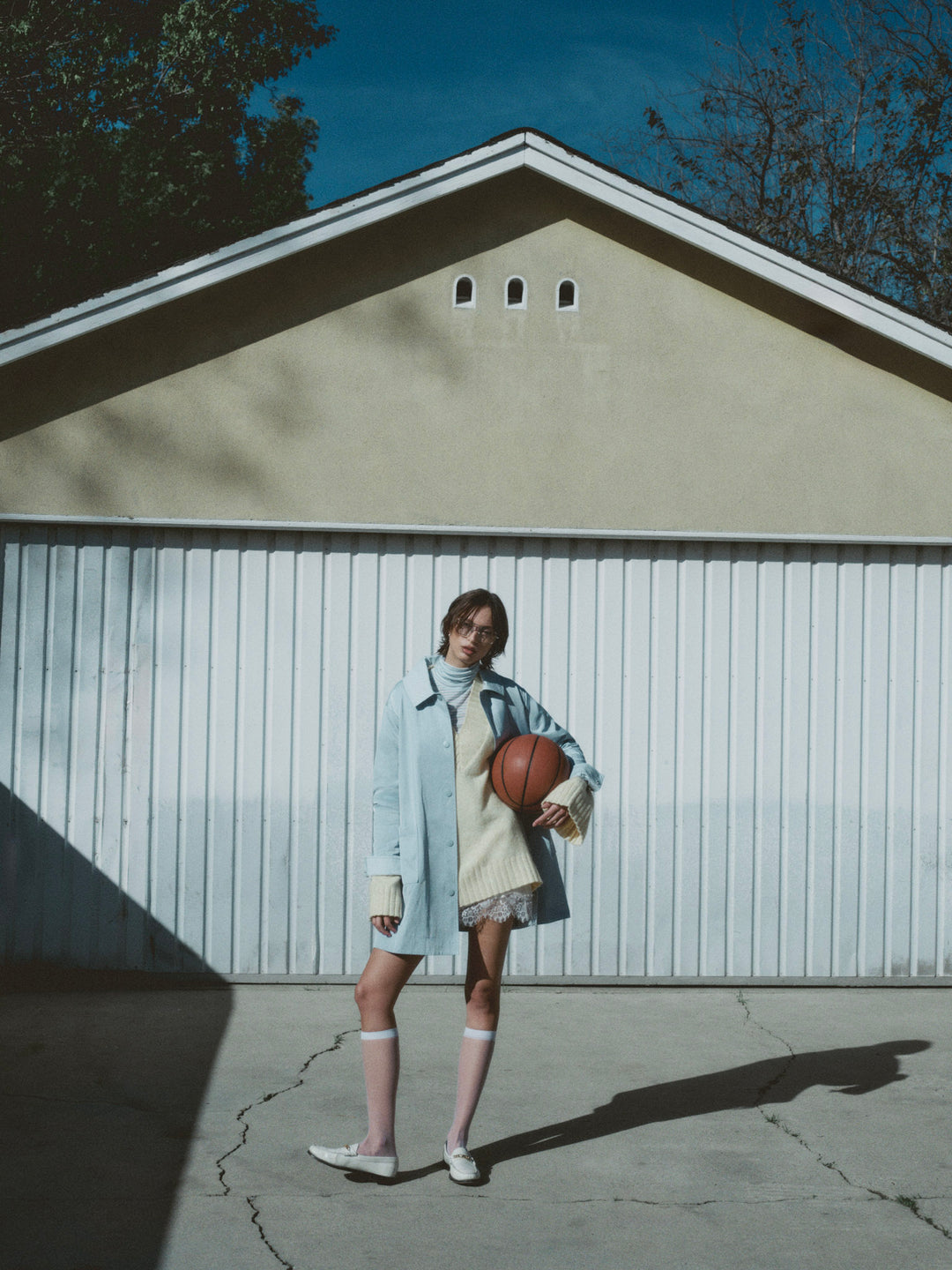 Leslie Button-Up Jacket - Blue | For Love and Lemons